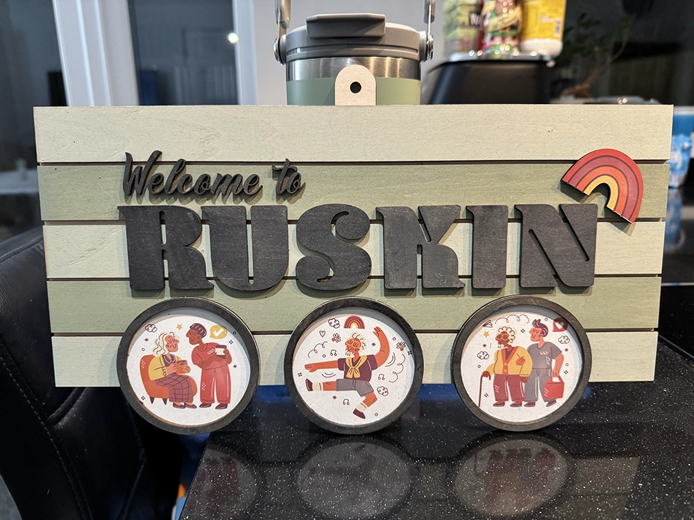 Ruskin Laser cut sign